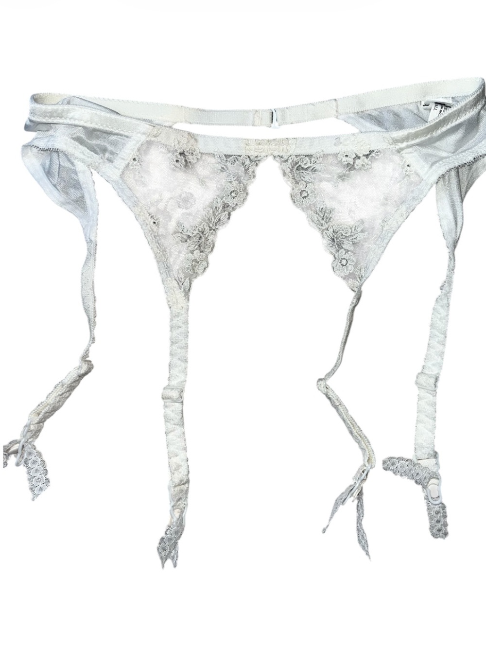 Vintage 1980s Christian Dior garter belt white lace lingerie